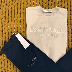 Fear of God Essentials Cream and Black Set